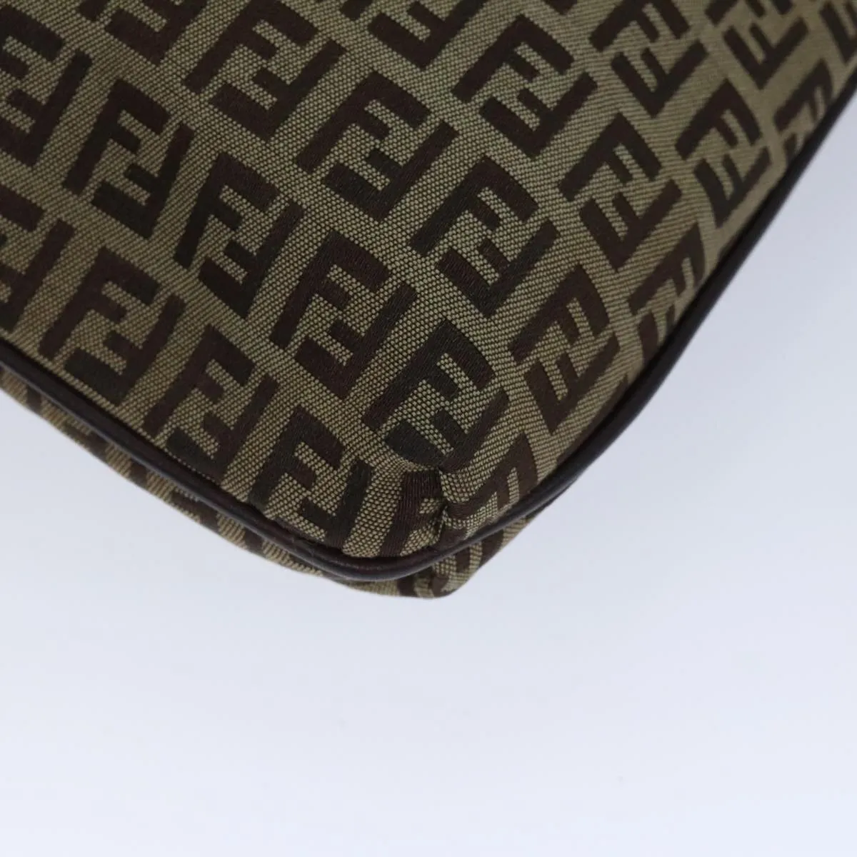 FENDI Zucchino Canvas Shoulder Bag Beige yk15249
