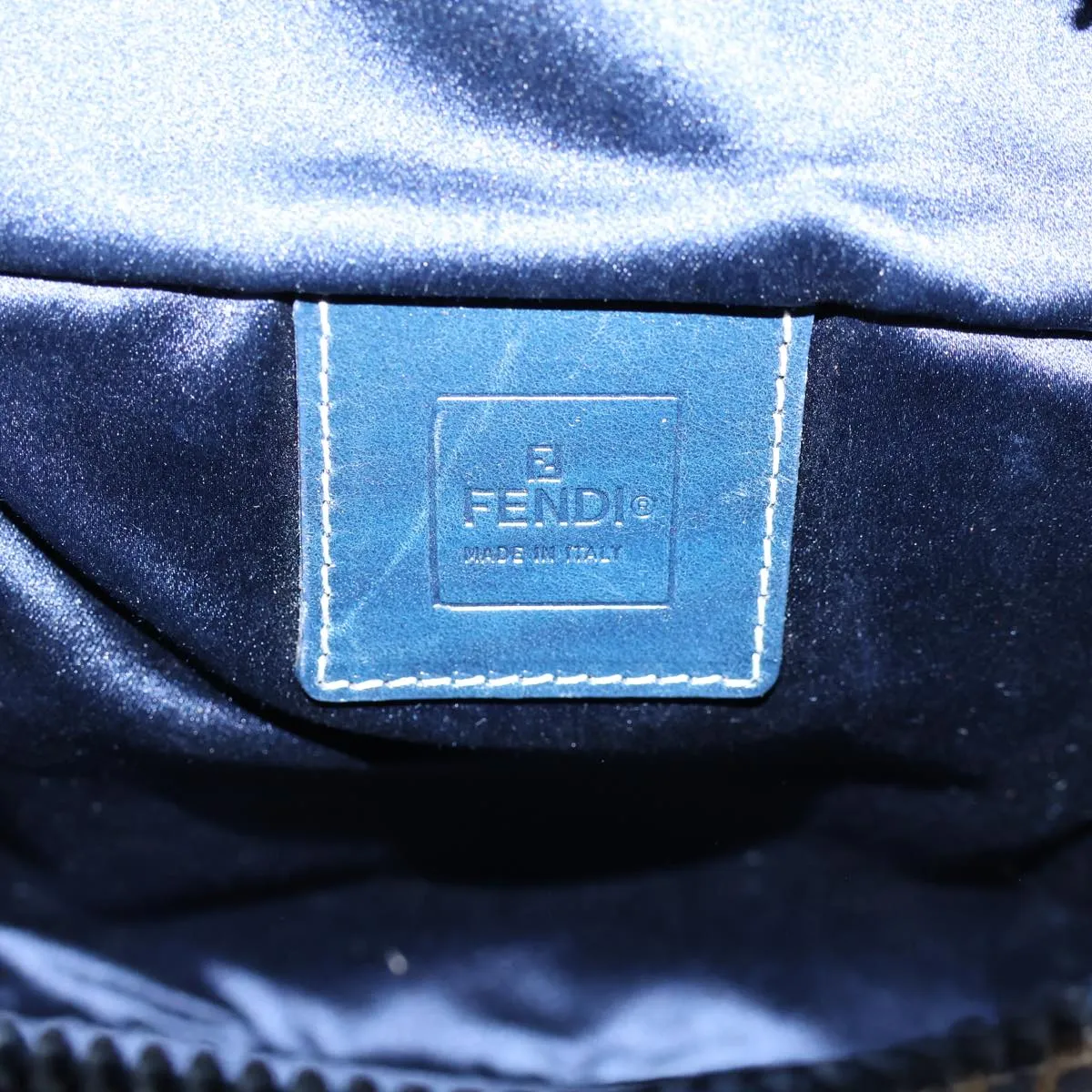 FENDI Zucchino Canvas Shoulder Bag Navy bs13705