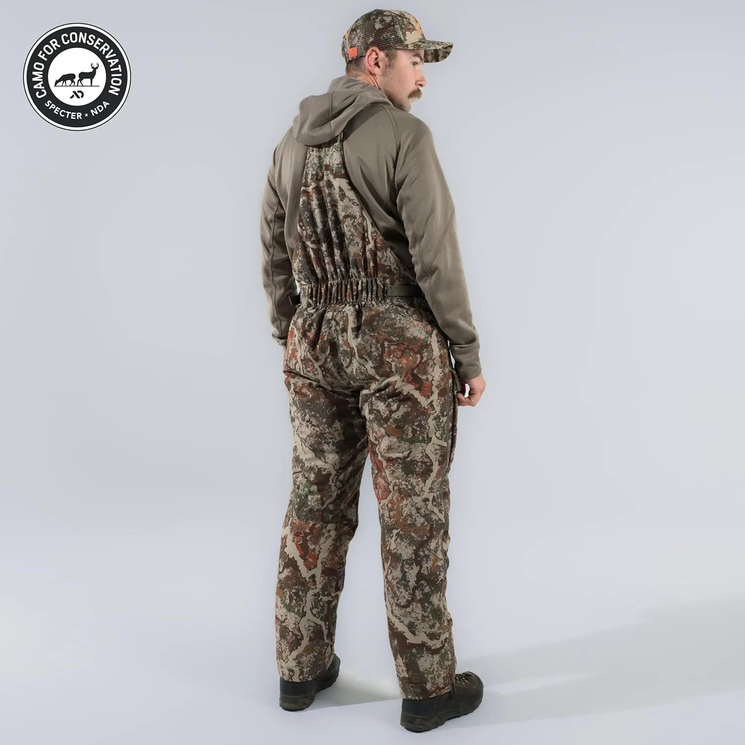 First Lite Men's Thermic Insulated Bib Pant - Warm Windproof Camo Hunting Bibs