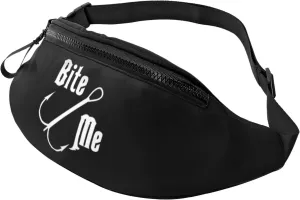 Fisherman'S Fish Hook Bite Me Adjustable Leisure Waistpack Outdoor Sports Running Waistpack Travel Phone Bag