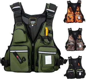 Fishing Jackets with Adjustable Shoulder Waist, Whistle for Swimming Water Equipment Boat Kayak