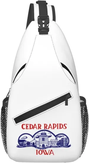 Flag Of Cedar Rapids, Iowa (1962-2021) Crossbody Bags For Women Men Chest Backpack Gym Shoulder Bag Travel Outdoor Sports Casual Crossbody Bags