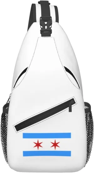 Flag Of Chicago, Illinois (1917-1933) Crossbody Bags For Women Men Chest Backpack Gym Shoulder Bag Travel Outdoor Sports Casual Crossbody Bags