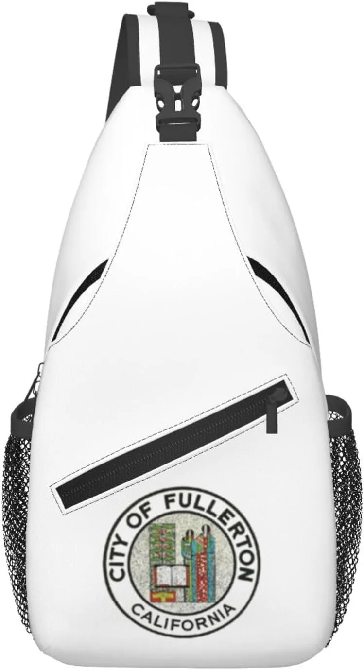 Flag Of Fullerton, California Crossbody Bags For Women Men Chest Backpack Gym Shoulder Bag Travel Outdoor Sports Casual Crossbody Bags