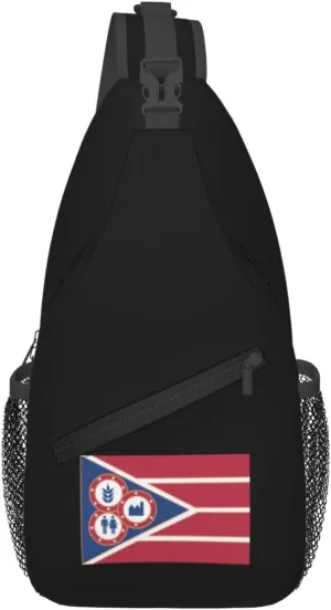 Flag Of Hancock County, Ohio Crossbody Bags For Women Men Chest Backpack Gym Shoulder Bag Travel Outdoor Sports Casual Crossbody Bags
