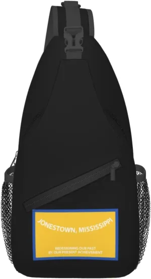 Flag Of Jonestown, Mississippi Crossbody Bags For Women Men Chest Backpack Gym Shoulder Bag Travel Outdoor Sports Casual Crossbody Bags