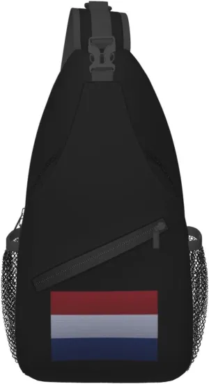 Flag Of The Netherlands Knitting Effect Crossbody Bags For Women Men Chest Backpack Gym Shoulder Bag Travel Outdoor Sports Casual Crossbody Bags
