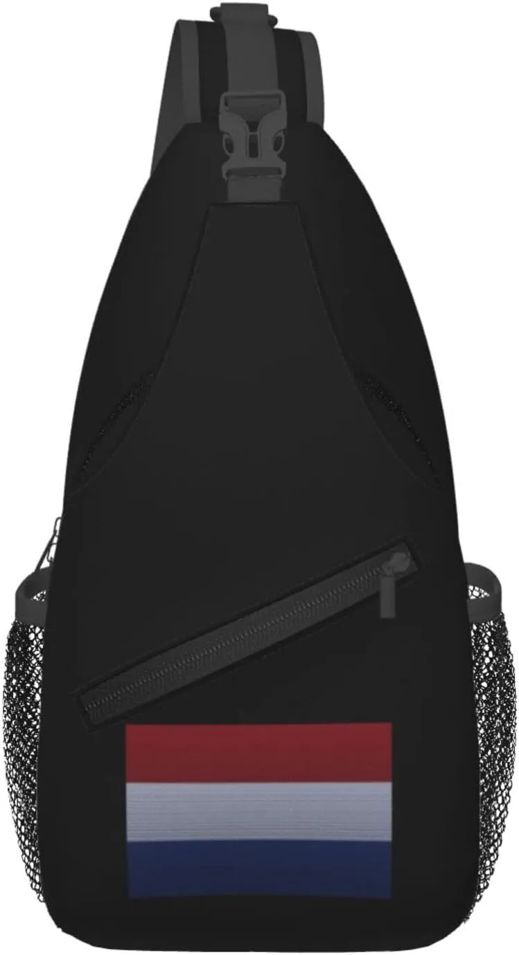 Flag Of The Netherlands Knitting Effect Crossbody Bags For Women Men Chest Backpack Gym Shoulder Bag Travel Outdoor Sports Casual Crossbody Bags