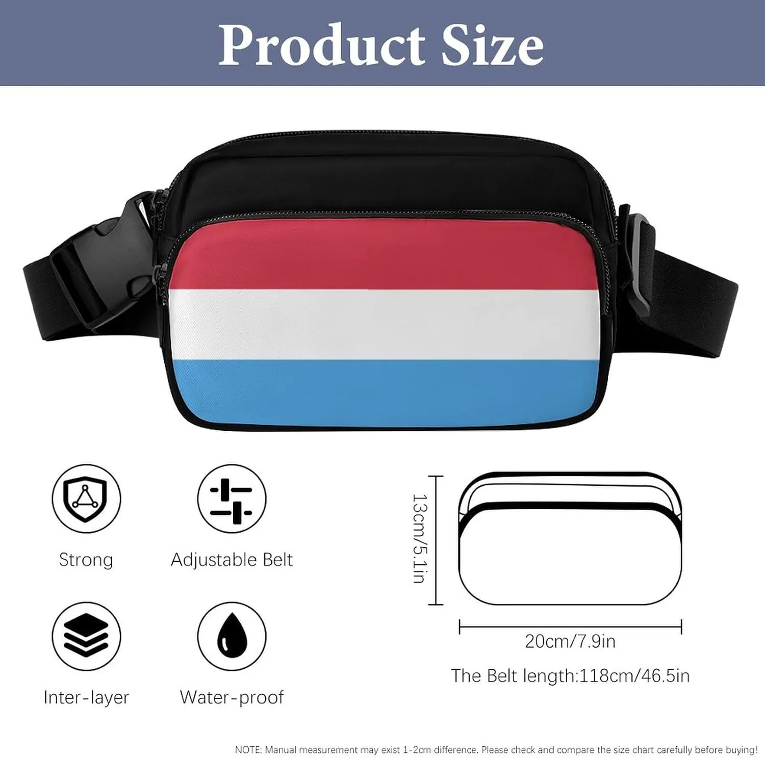 Flag of The Netherlands Unisex Mini Belt Bag with Adjustable Strap Small Fanny Pack Crossbody Chest Bag