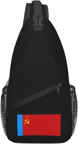 Flag of the Russian Soviet Federative Socialist Republic Crossbody Bags For Women Men Chest Backpack Gym Shoulder Bag Travel Outdoor Sports Casual Crossbody Bags