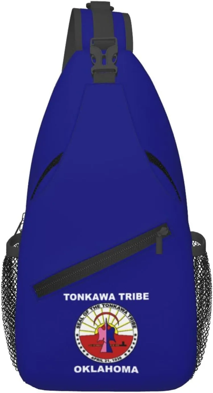 Flag Of The Tonkawa Tribe Of Oklahoma Crossbody Bags For Women Men Chest Backpack Gym Shoulder Bag Travel Outdoor Sports Casual Crossbody Bags