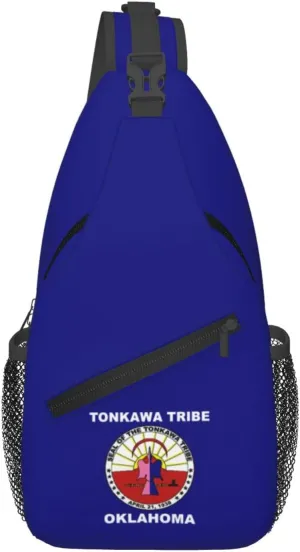 Flag Of The Tonkawa Tribe Of Oklahoma Crossbody Bags For Women Men Chest Backpack Gym Shoulder Bag Travel Outdoor Sports Casual Crossbody Bags