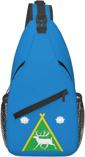 Flag Of Todzhinsky District Crossbody Bags For Women Men Chest Backpack Gym Shoulder Bag Travel Outdoor Sports Casual Crossbody Bags