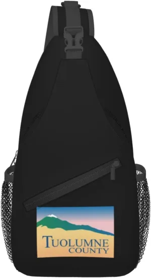 Flag Of Tuolumne County, California Crossbody Bags For Women Men Chest Backpack Gym Shoulder Bag Travel Outdoor Sports Casual Crossbody Bags