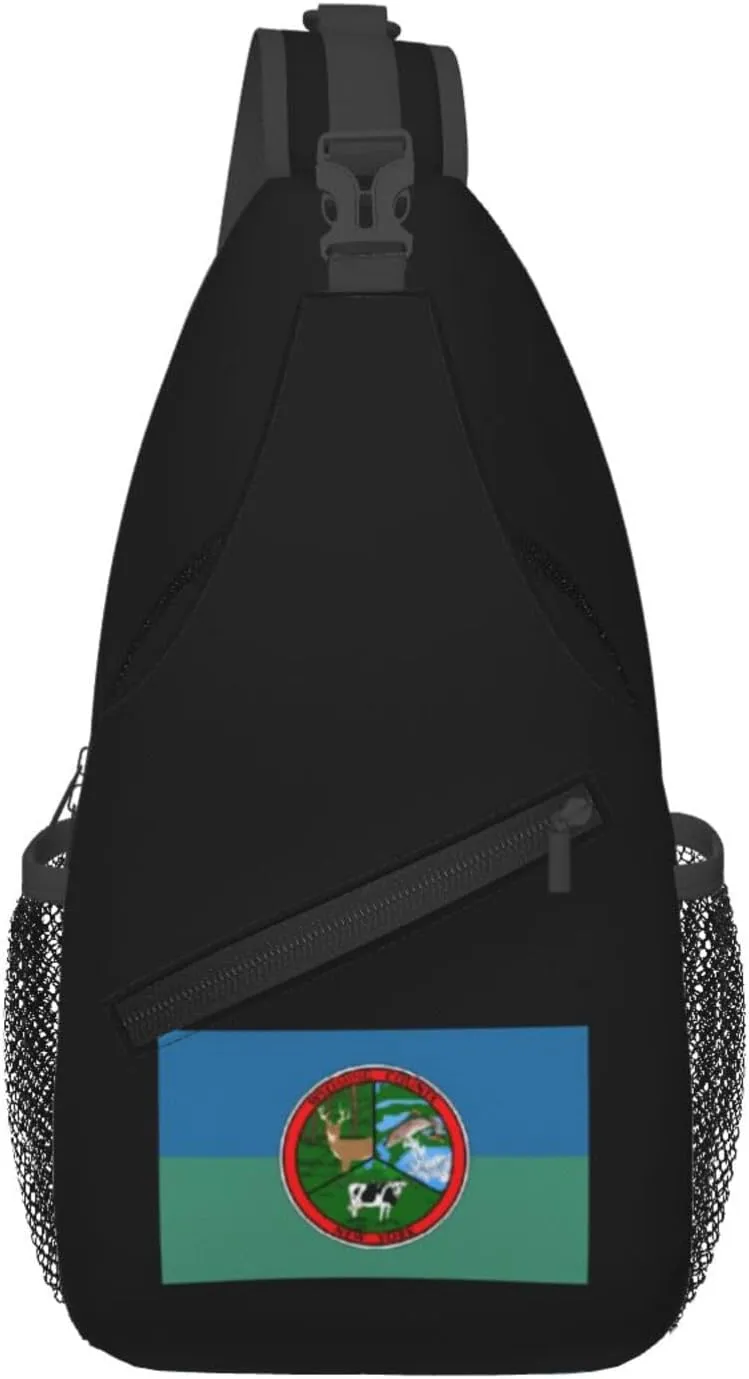 Flag Of Wyoming County, New York Crossbody Bags For Women Men Chest Backpack Gym Shoulder Bag Travel Outdoor Sports Casual Crossbody Bags