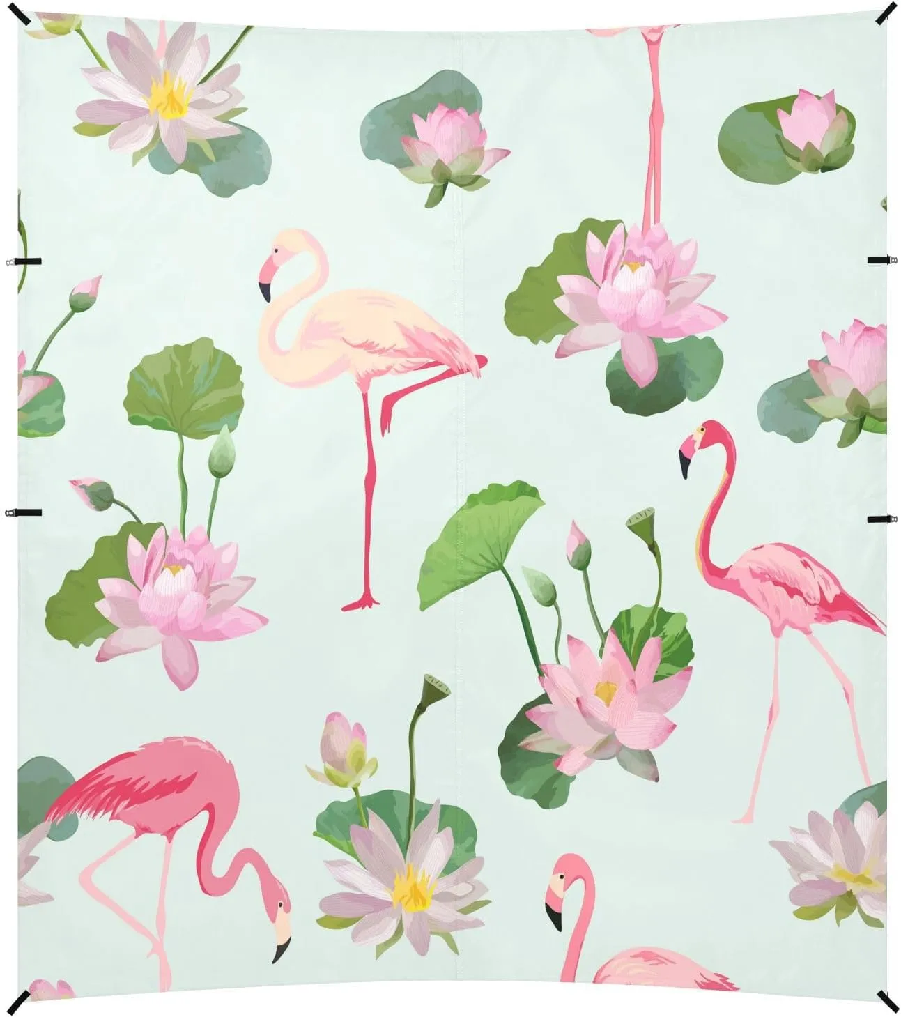 Flamingo Bird and Waterlily Beach Tent Camping Sun Shelters Portable Outdoor Canopy Sun Shade for Camping Trips Fishing Backyard Fun or Picnics Easy Setup with Carrying Bag