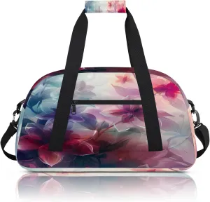 Floral Spring Flower Small Gym Bag 18 inch Carry On Duffel Bag for Weekender Travel Sports Workout Yoga Gymnastics Dance Ballet