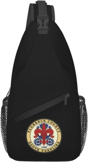 Florence county sc seal Crossbody Bags For Women Men Chest Backpack Gym Shoulder Bag Travel Outdoor Sports Casual Crossbody Bags