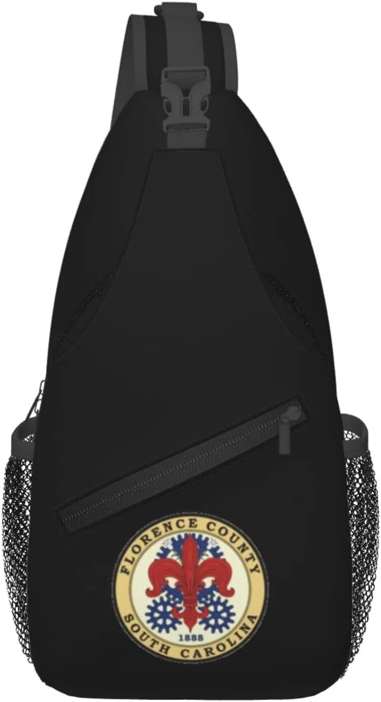 Florence county sc seal Crossbody Bags For Women Men Chest Backpack Gym Shoulder Bag Travel Outdoor Sports Casual Crossbody Bags