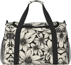 flower print Weekender Overnight Carry On Bag Gym Luggage Bag Duffel Bag for Travel Women