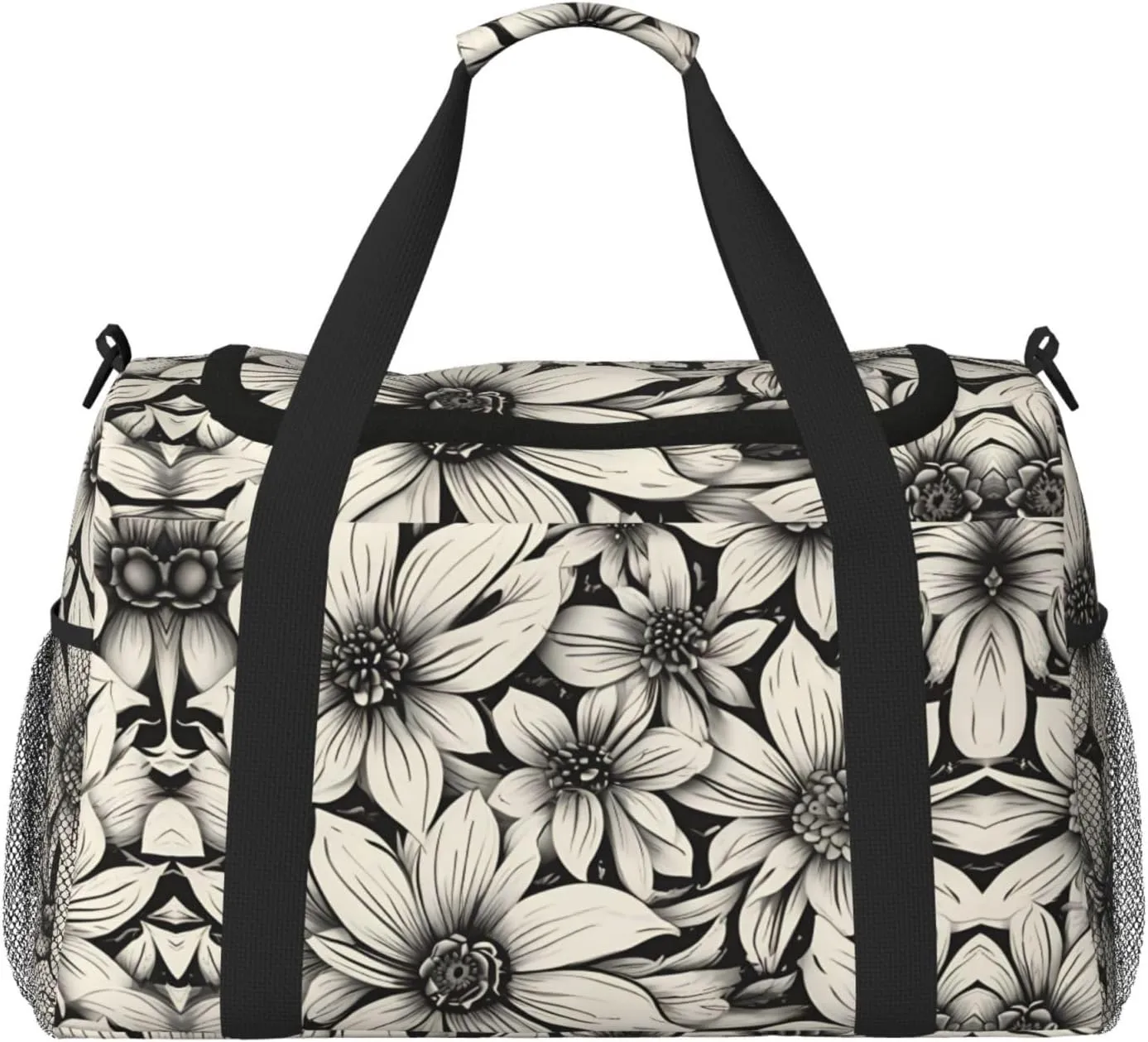 flower print Weekender Overnight Carry On Bag Gym Luggage Bag Duffel Bag for Travel Women
