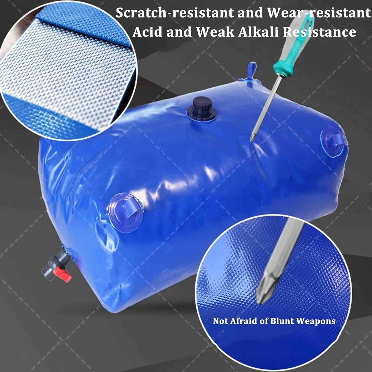 Foldable Portable Soft Water Bag Portable Emergency Water Storage Tank, 8000L Soft Drought-Resistant Water Bag Water Tank Camping Equipment Road Trip Water Bags for Garden Agriculture(4000L/2x2x1m)