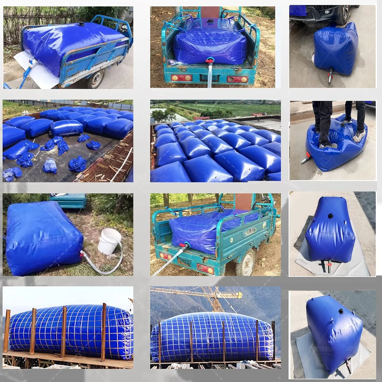 Foldable Portable Soft Water Bag Portable Emergency Water Storage Tank, 8000L Soft Drought-Resistant Water Bag Water Tank Camping Equipment Road Trip Water Bags for Garden Agriculture(4000L/2x2x1m)
