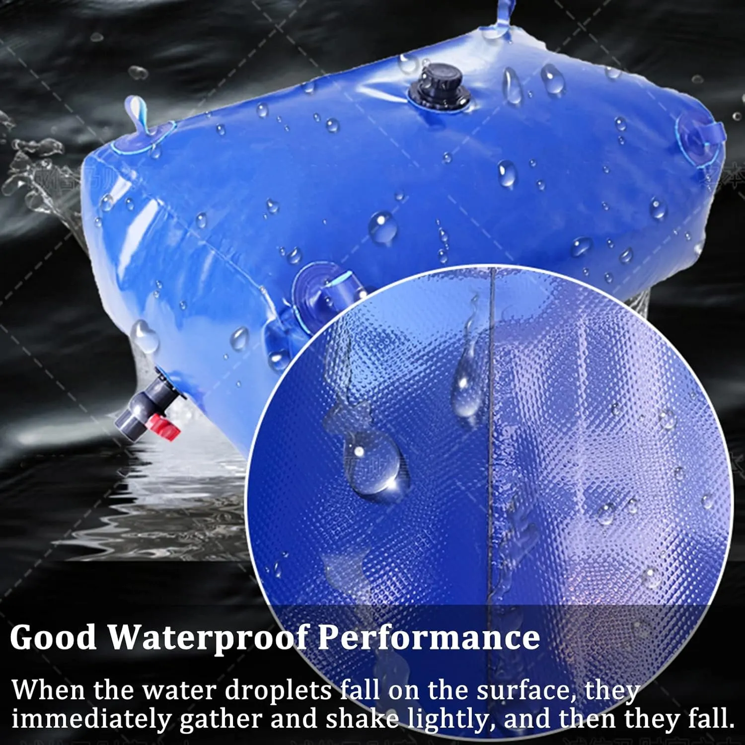 Foldable Portable Soft Water Bag Portable Emergency Water Storage Tank, 8000L Soft Drought-Resistant Water Bag Water Tank Camping Equipment Road Trip Water Bags for Garden Agriculture(4000L/2x2x1m)
