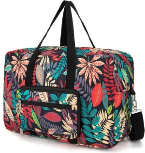 Foldable Travel Duffel Bag, Medium Women's Weekender and Overnight bag carry on Luggage bag for Women