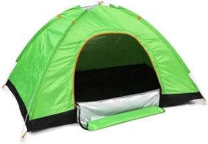 Foldable Waterproof Single-Door Free-to-Build Automatic Quick-Opening Outdoor Travel Camping Tent Beach Sun Shelter (Green) (Green)