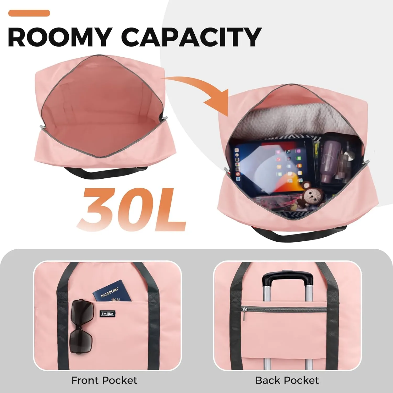 For Frontier Airlines Personal Item Bag 18x14x8 Underseat Travel Duffel Bag Carry on Luggage for Women and Men 30L (With Shoulder Strap)