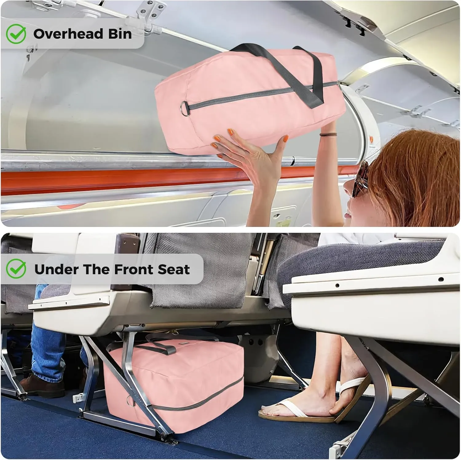 For Frontier Airlines Personal Item Bag 18x14x8 Underseat Travel Duffel Bag Carry on Luggage for Women and Men 30L (With Shoulder Strap)