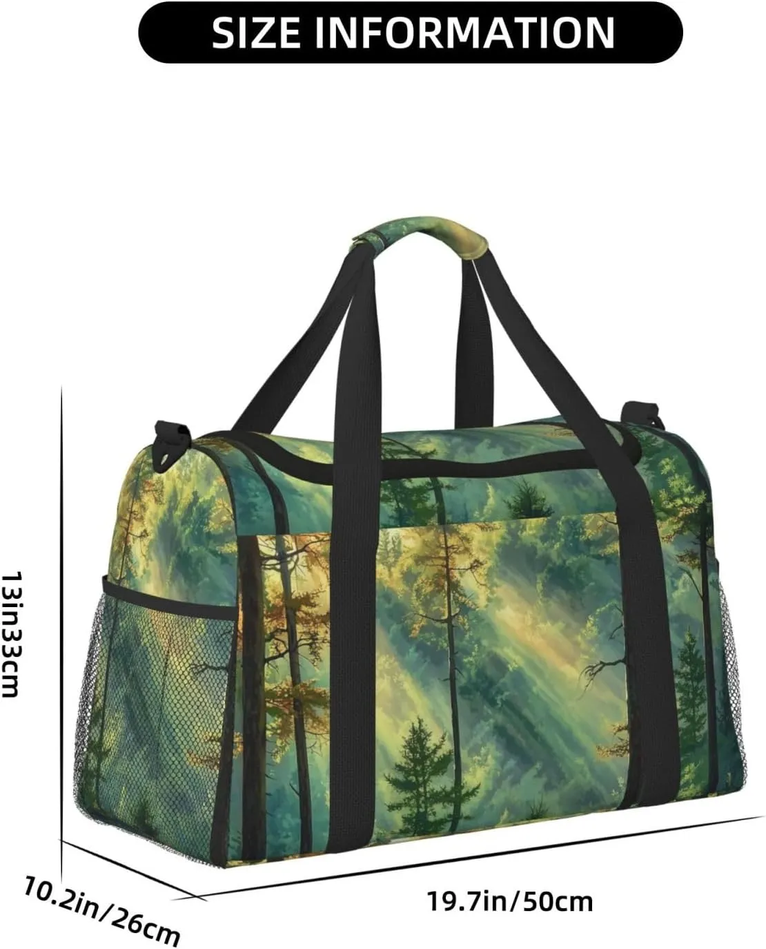 Forest Sunlight Duffle Bag Foldable Travel Tote Bag Carry On Large Weekender Overnight Bags Waterproof Gym Bag For Women Men