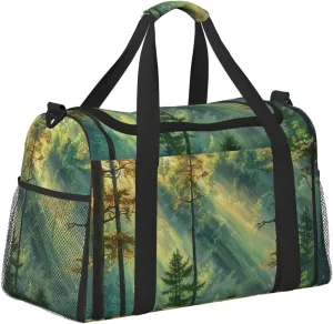 Forest Sunlight Duffle Bag Foldable Travel Tote Bag Carry On Large Weekender Overnight Bags Waterproof Gym Bag For Women Men