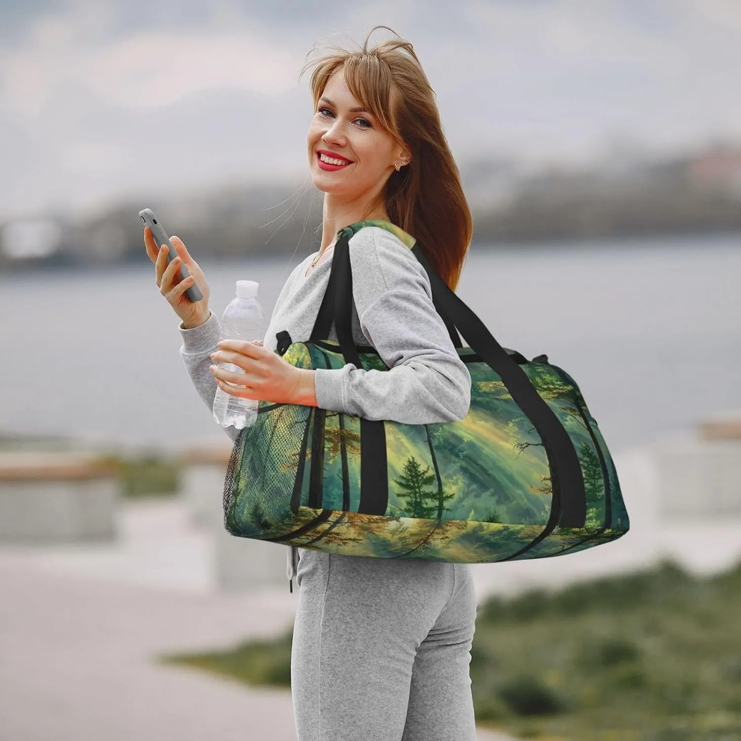 Forest Sunlight Duffle Bag Foldable Travel Tote Bag Carry On Large Weekender Overnight Bags Waterproof Gym Bag For Women Men