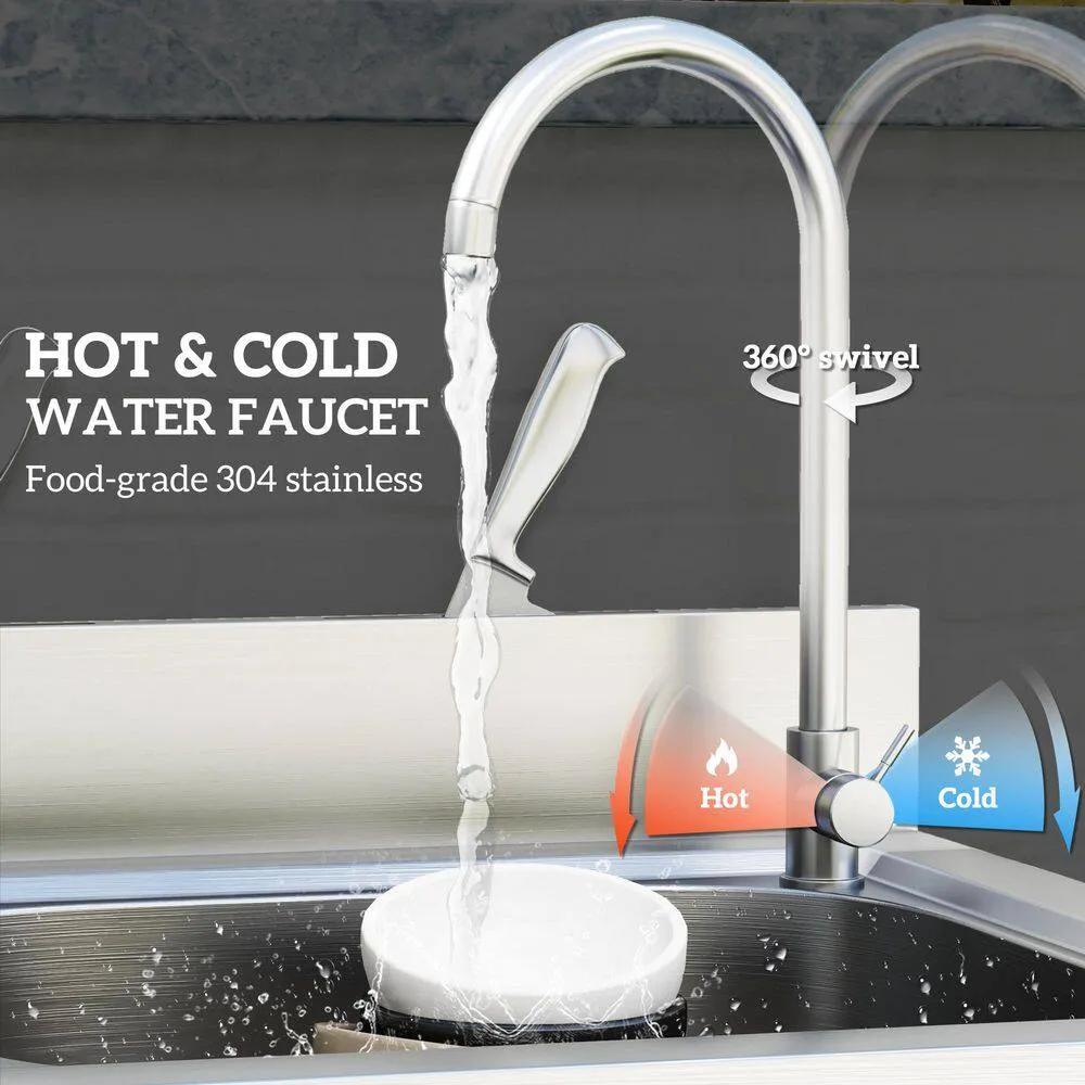 Freestanding Stainless Steel Laundry & Utility Sink with Faucet