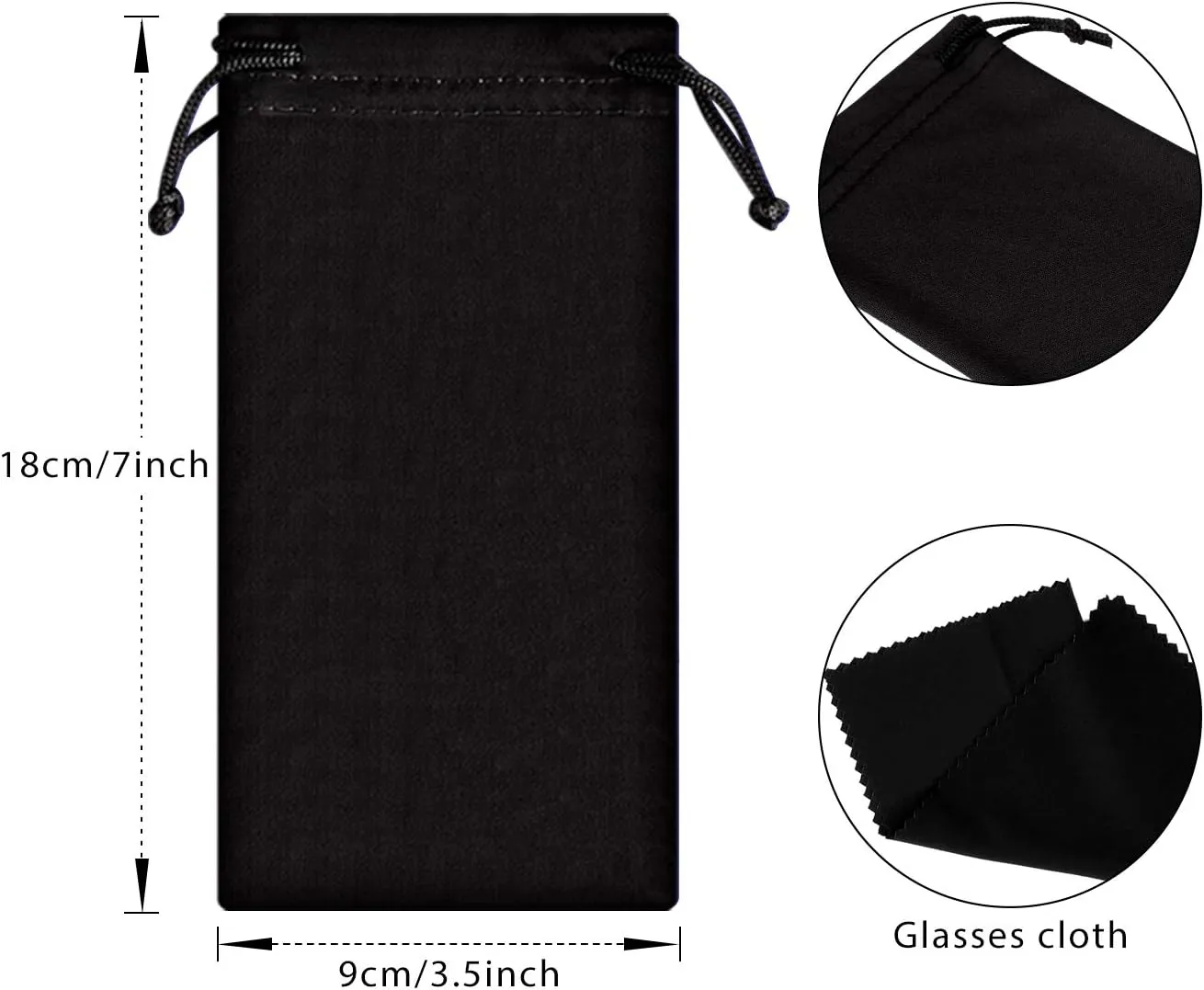 Frienda 100 Pack Soft Sunglasses Pouch Bulk Microfiber Sunglasses Case Eyeglasses Sleeve with 2 Cleaning Cloth for Storage