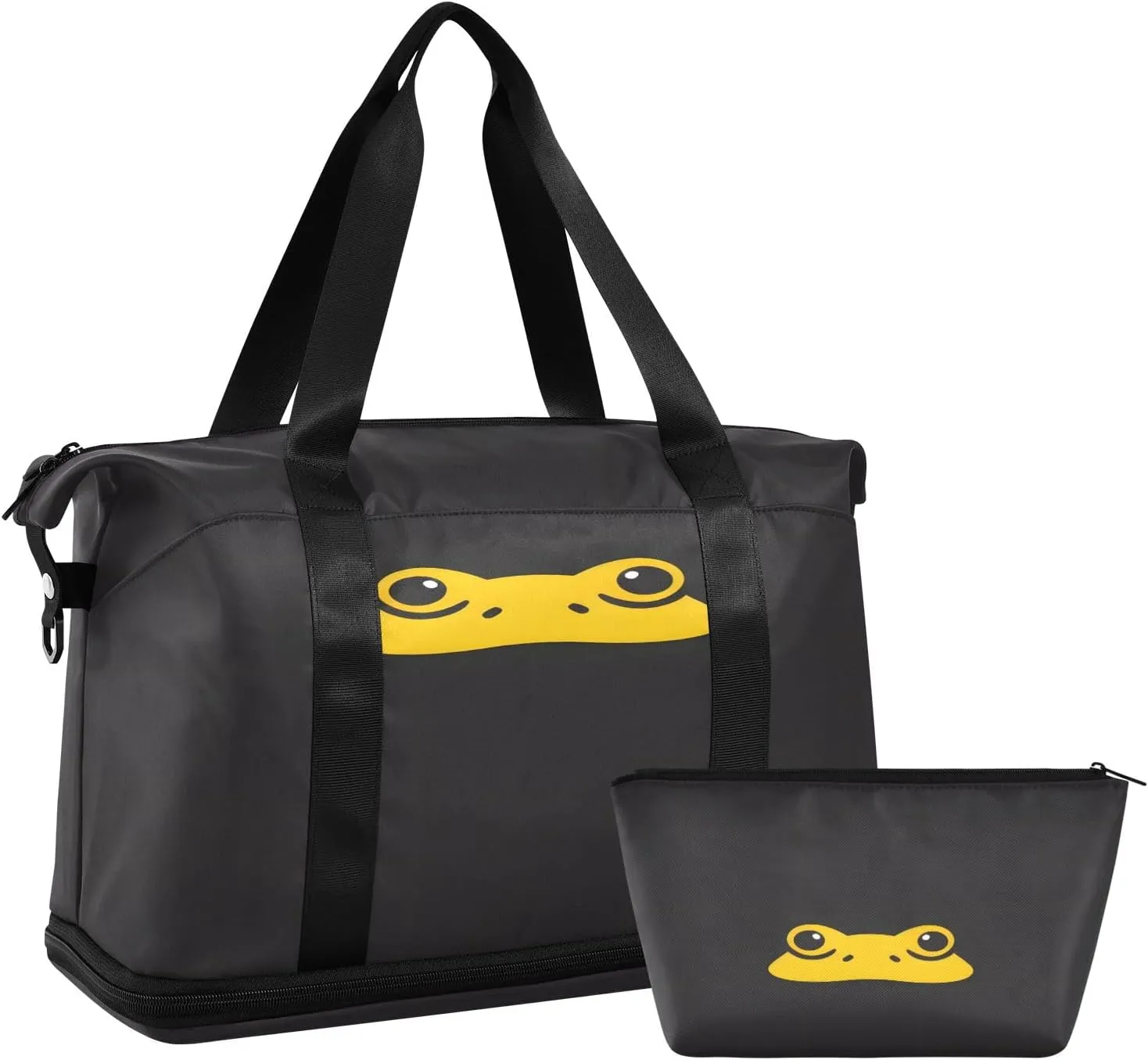 Frog Head Travel Duffel Bag Waterproof Gym Sport Tote Bag Carry On Weekender Bag with Compartment