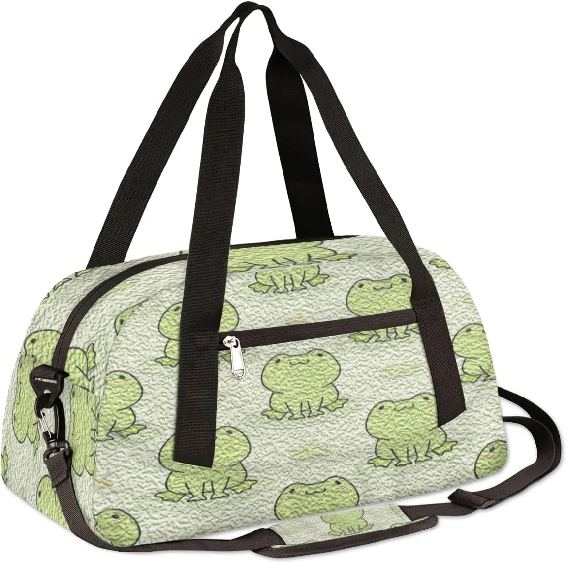 Frog Kids Duffel Bag for Girls Boys Teens, Frog Oil Painting Dance Bag Overnight Small Duffel Bag Carry On Weekend Sports Gym Travel Bag for School Practice Gymnastics Ballet