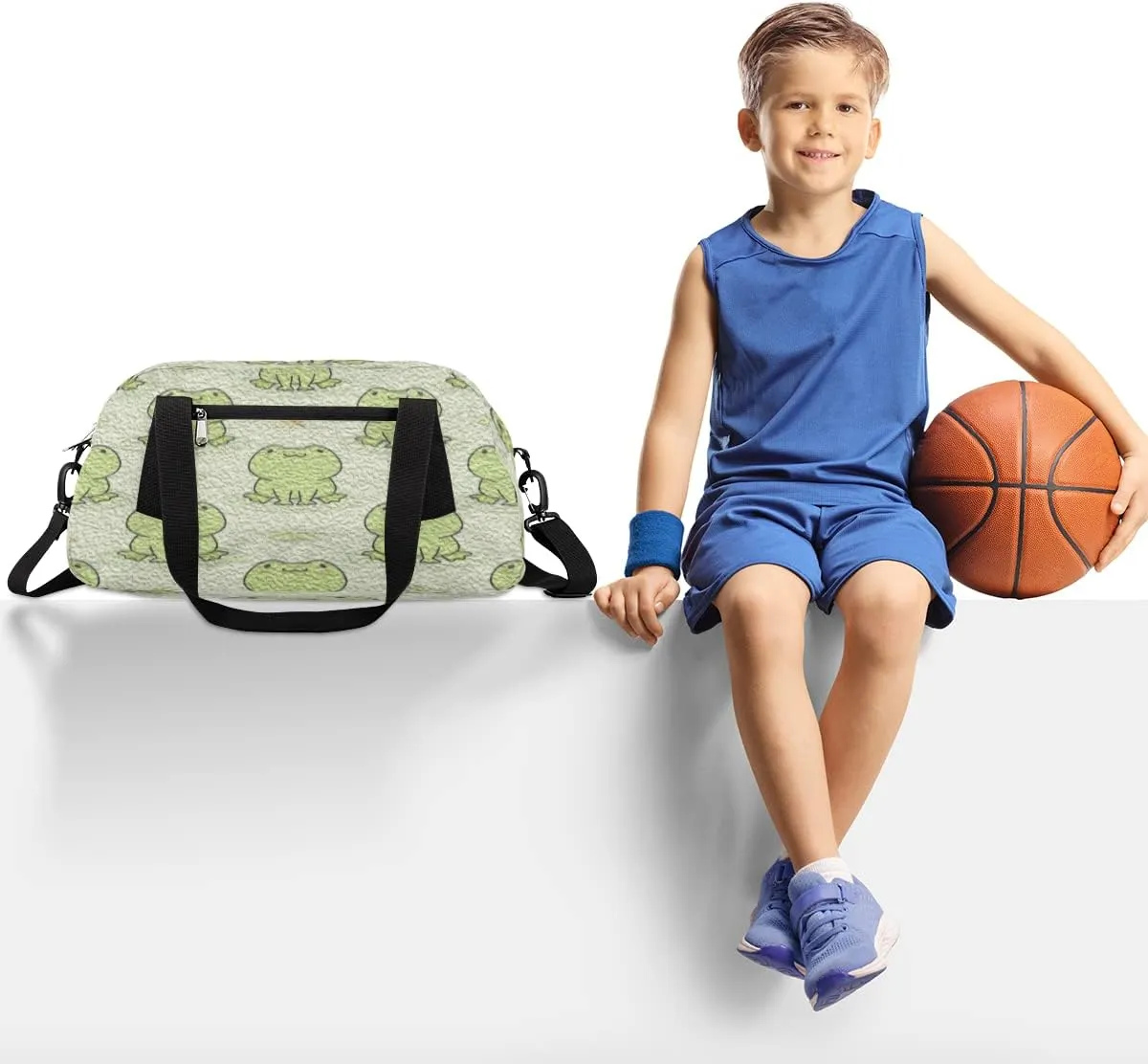 Frog Kids Duffel Bag for Girls Boys Teens, Frog Oil Painting Dance Bag Overnight Small Duffel Bag Carry On Weekend Sports Gym Travel Bag for School Practice Gymnastics Ballet