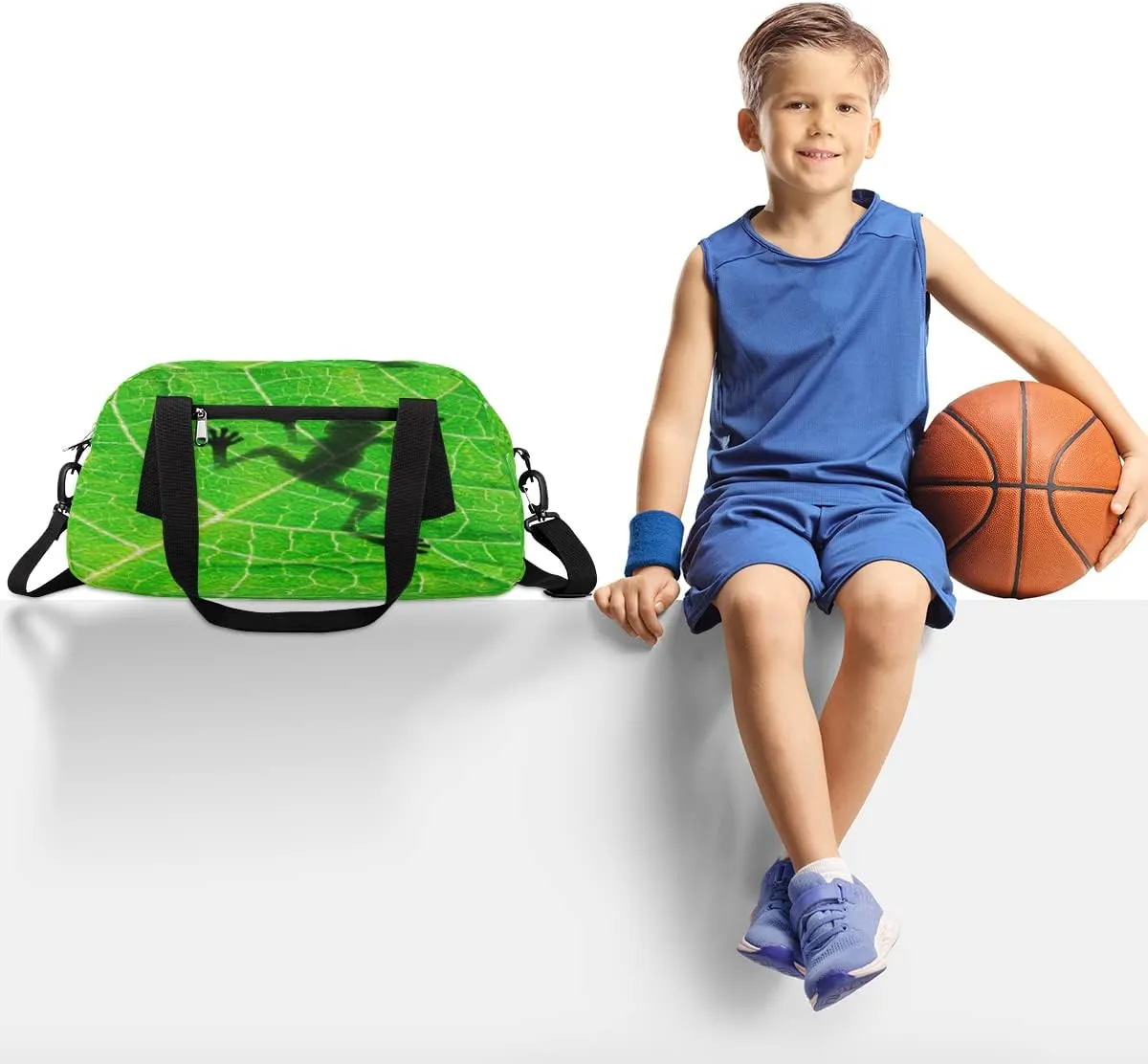 Frog Shadow Kids Duffel Bag for Girls Boys Teens, Frog Oil Painting Dance Bag Overnight Small Duffel Bag Carry On Weekend Sports Gym Travel Bag for School Practice Gymnastics Ballet