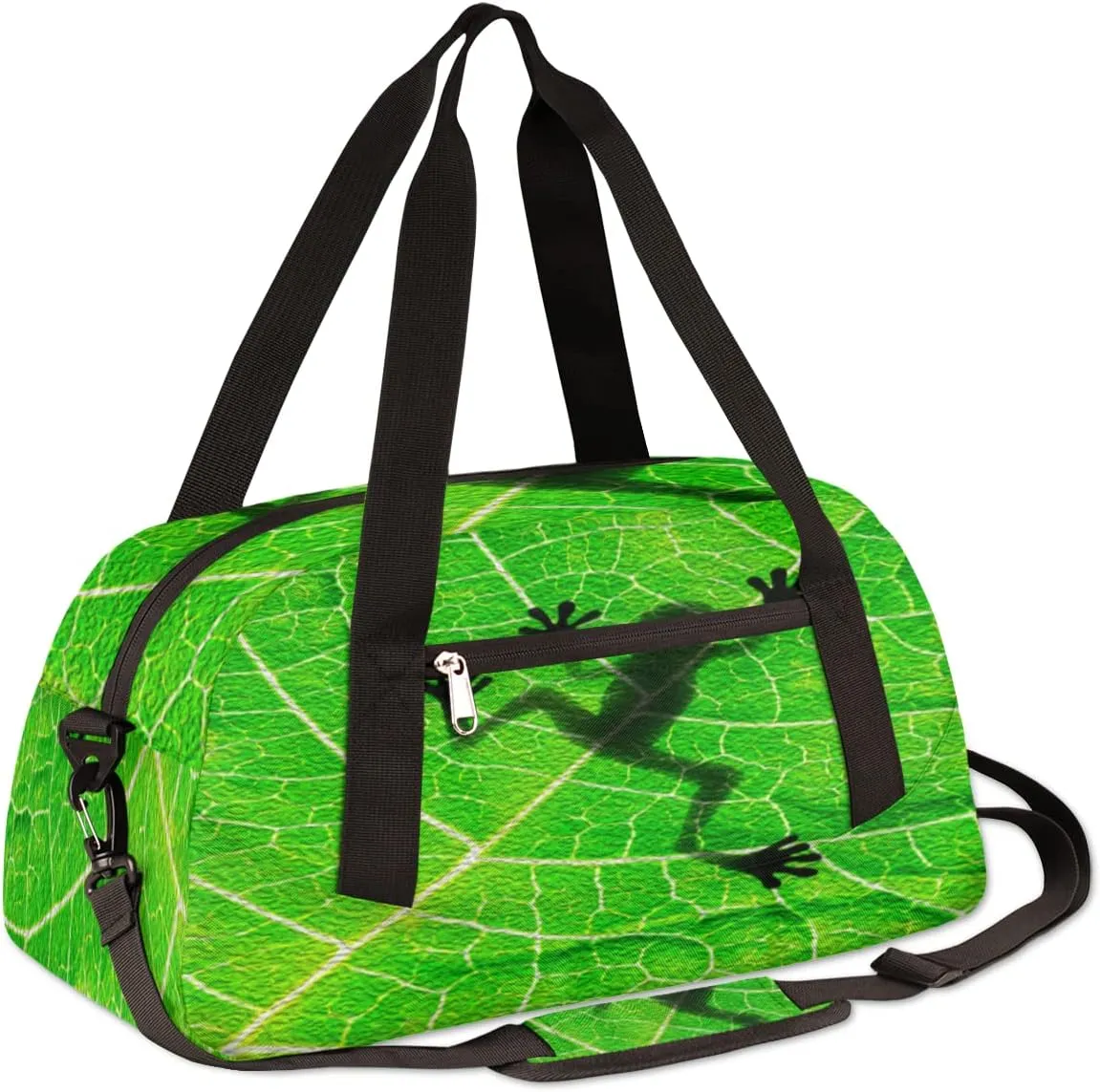 Frog Shadow Kids Duffel Bag for Girls Boys Teens, Frog Oil Painting Dance Bag Overnight Small Duffel Bag Carry On Weekend Sports Gym Travel Bag for School Practice Gymnastics Ballet