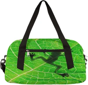 Frog Shadow Kids Duffel Bag for Girls Boys Teens, Frog Oil Painting Dance Bag Overnight Small Duffel Bag Carry On Weekend Sports Gym Travel Bag for School Practice Gymnastics Ballet