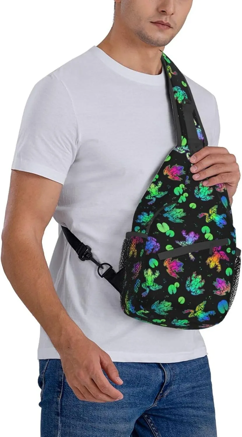 Frog Sling Backpack Chest Bag Crossbody Shoulder Bag Gym Cycling Travel Hiking Daypack For Men Women