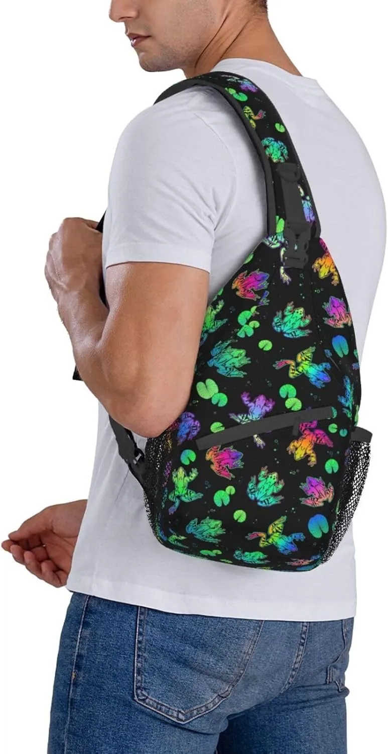 Frog Sling Backpack Chest Bag Crossbody Shoulder Bag Gym Cycling Travel Hiking Daypack For Men Women