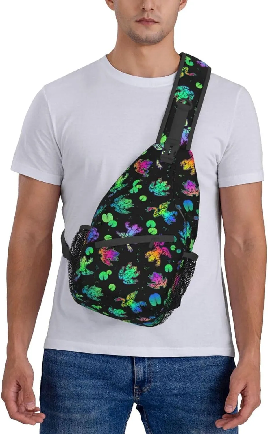 Frog Sling Backpack Chest Bag Crossbody Shoulder Bag Gym Cycling Travel Hiking Daypack For Men Women