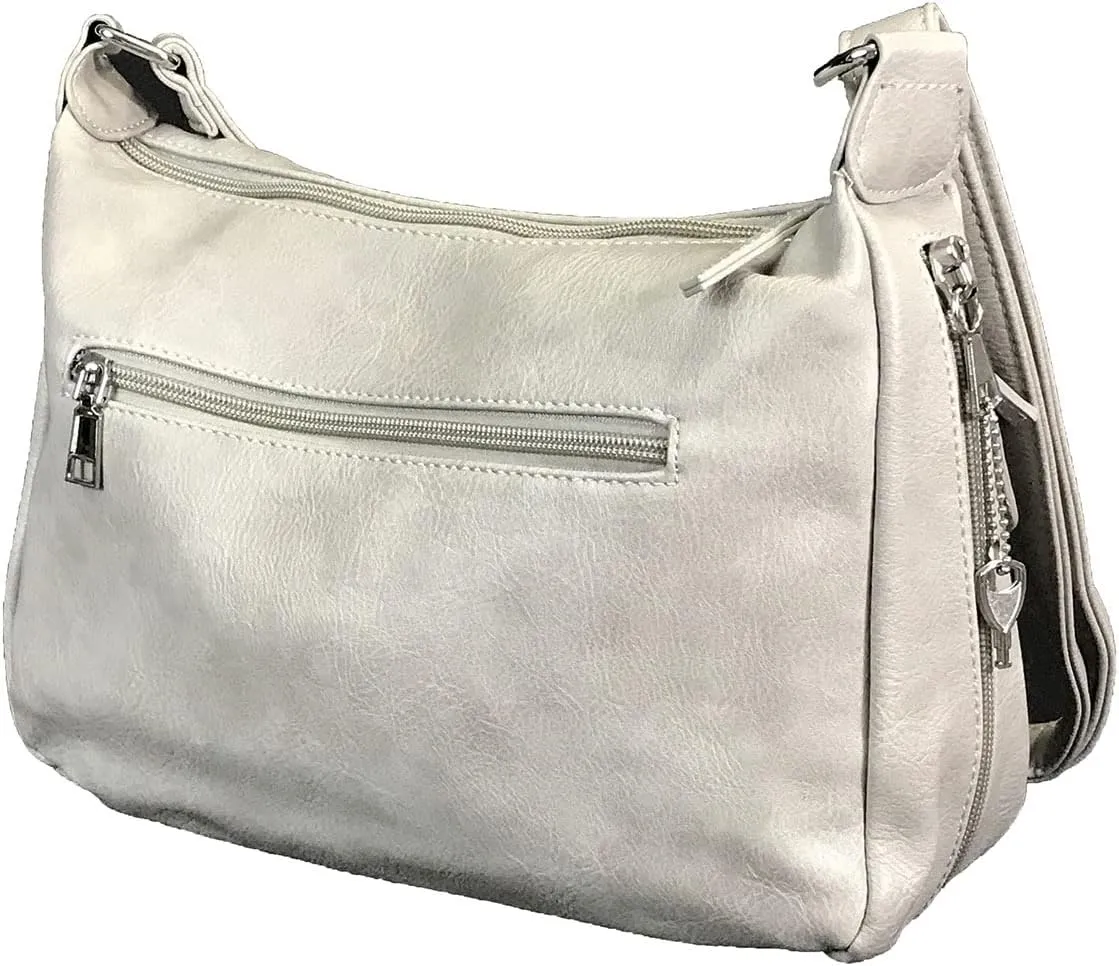 Front Pockets side Locking Concealed Carry Purse CCW Crossbody Bag