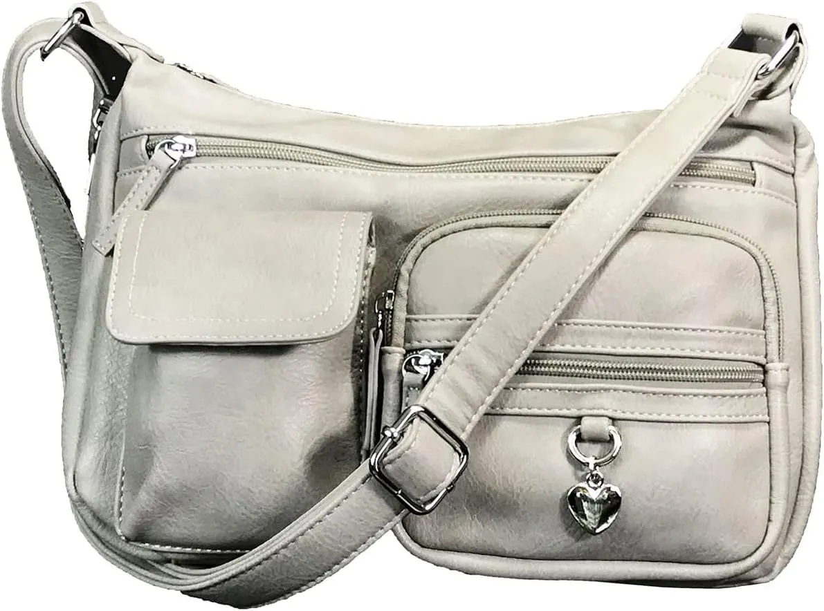 Front Pockets side Locking Concealed Carry Purse CCW Crossbody Bag