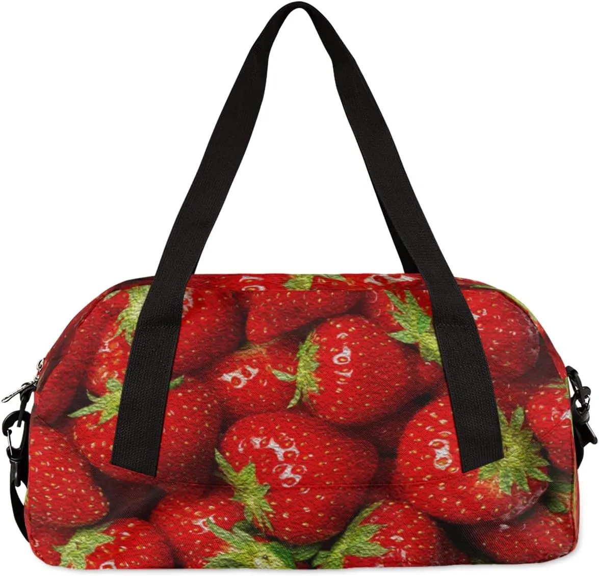 Fruits Strawberry Kids Duffel Bag for Girls Boys Teens, Stawberry Oil Painting Dance Bag Overnight Small Duffel Bag Carry On Weekend Sports Gym Travel Bag for School Practice Gymnastics Ballet