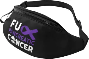 Fuck Pancreatic Cancer Unisex Adjustable Waist Bag Outdoor Sports Running Waist Bag Business Travel Phone Bag